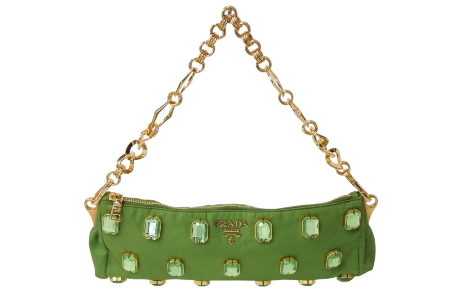 PRADA プラダ　テスート ビジュー チェーンショルダー クラッチバッグ美品 PRADA プラダ TESSUTO PIETRE CLUTCH BAG テスート ビジュー