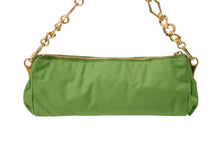 Load image into Gallery viewer, PRADA プラダ TESSUTO PIETRE CLUTCH BAG テスート ビジュー チェーンショルダー クラッチバッグ ナイロン グリーン 美品 中古 4b002907