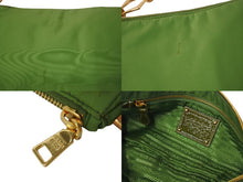 Load image into Gallery viewer, PRADA プラダ TESSUTO PIETRE CLUTCH BAG テスート ビジュー チェーンショルダー クラッチバッグ ナイロン グリーン 美品 中古 4b002907
