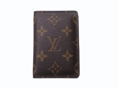 LOUIS VUITTON ルイヴィトン モノグラム オーガナイザードゥポッシュ 二つ折りカードケース M61732 ブラウン 美品 中古 4b002914