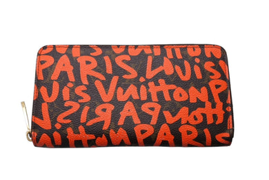 LOUIS VUITTON ルイヴィトン モノグラムグラフィティ ジッピーウォレット 長財布 スティーブン スプラウス M93711 オランジュ 美品 中古 4b002919