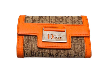 CHRISTIAN DIOR クリスチャンディオール トロッター柄 6連キーケース オレンジ ベージュ シルバー金具 美品 中古 4b002921
