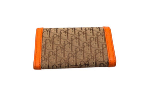 CHRISTIAN DIOR クリスチャンディオール トロッター柄 6連キーケース オレンジ ベージュ シルバー金具 美品 中古 4b002921