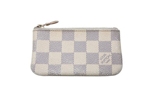 LOUIS VUITTON ルイヴィトン ダミエ アズール ポシェット クレ N62659 コインケース ホワイト 小物 良品 中古 4b002922