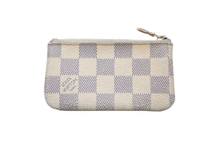 LOUIS VUITTON ルイヴィトン ダミエ アズール ポシェット クレ N62659 コインケース ホワイト 小物 良品 中古 4b002922