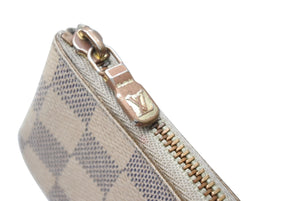 LOUIS VUITTON ルイヴィトン ダミエ アズール ポシェット クレ N62659 コインケース ホワイト 小物 良品 中古 4b002922