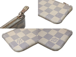 LOUIS VUITTON ルイヴィトン ダミエ アズール ポシェット クレ N62659 コインケース ホワイト 小物 良品 中古 4b002922