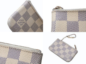 LOUIS VUITTON ルイヴィトン ダミエ アズール ポシェット クレ N62659 コインケース ホワイト 小物 良品 中古 4b002922