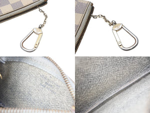 LOUIS VUITTON ルイヴィトン ダミエ アズール ポシェット クレ N62659 コインケース ホワイト 小物 良品 中古 4b002922