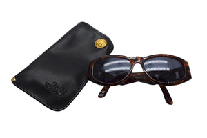Gianni Versace ジャンニ ヴェルサーチ メデューサ ロゴ サングラス ブラウン プラスチック MOD 424 ゴールド金具 アイウェア 小物 美品 中古 4b002925
