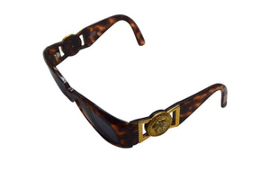 Gianni Versace ジャンニ ヴェルサーチ メデューサ ロゴ サングラス ブラウン プラスチック MOD 424 ゴールド金具 アイウェア 小物 美品 中古 4b002925