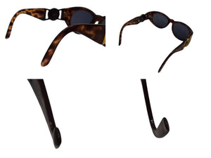 Gianni Versace ジャンニ ヴェルサーチ メデューサ ロゴ サングラス ブラウン プラスチック MOD 424 ゴールド金具 アイウェア 小物 美品 中古 4b002925