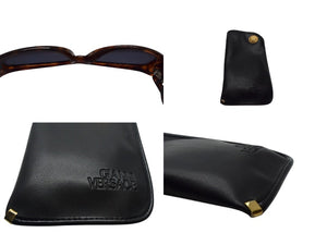 Gianni Versace ジャンニ ヴェルサーチ メデューサ ロゴ サングラス ブラウン プラスチック MOD 424 ゴールド金具 アイウェア 小物 美品 中古 4b002925