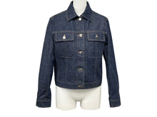 Load image into Gallery viewer, 新品同様 HERMES エルメス 20SS コットン デニムジャケット セリエボタン 06-7201 ネイビー サイズ34 中古 4b002937