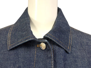 新品同様 HERMES エルメス 20SS コットン デニムジャケット セリエボタン 06-7201 ネイビー サイズ34 中古 4b002937