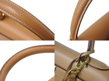 Load image into Gallery viewer, 極美品 エルメス HERMES ケリー 28 2way バッグ クシュベル エプソン ナチュラル 外縫い 〇U刻印 中古 4b002938