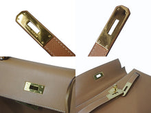 Load image into Gallery viewer, 極美品 エルメス HERMES ケリー 28 2way バッグ クシュベル エプソン ナチュラル 外縫い 〇U刻印 中古 4b002938