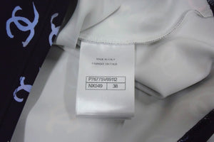新品未使用 CHANEL シャネル 24SS ココマーク キャミソール ブラック マルチカラー ラインストーン 38 P76775V69112 シルバー金具 中古 4b002940
