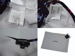 新品未使用 CHANEL シャネル 24SS ココマーク キャミソール ブラック マルチカラー ラインストーン 38 P76775V69112 シルバー金具 中古 4b002940