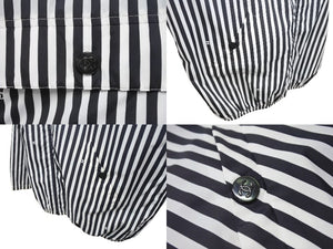 新品同様品 CHANEL シャネル ストライプ 24年 アノラック メンズ ココマーク ジャケット P76215 サイズ36 ブラック ホワイト 中古 4b002941