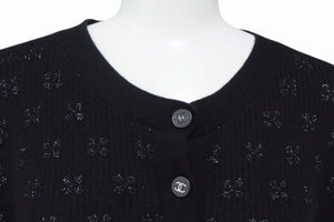 CHANEL シャネル ニット 長袖トップス メンズ P59800K07807 サイズ46 ヘンリーネック ココマーク ココボタン カシミア ブラック 美品 中古 4b002942