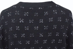 CHANEL シャネル ニット 長袖トップス メンズ P59800K07807 サイズ46 ヘンリーネック ココマーク ココボタン カシミア ブラック 美品 中古 4b002942