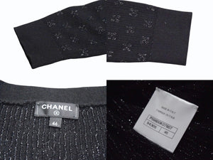 CHANEL シャネル ニット 長袖トップス メンズ P59800K07807 サイズ46 ヘンリーネック ココマーク ココボタン カシミア ブラック 美品 中古 4b002942