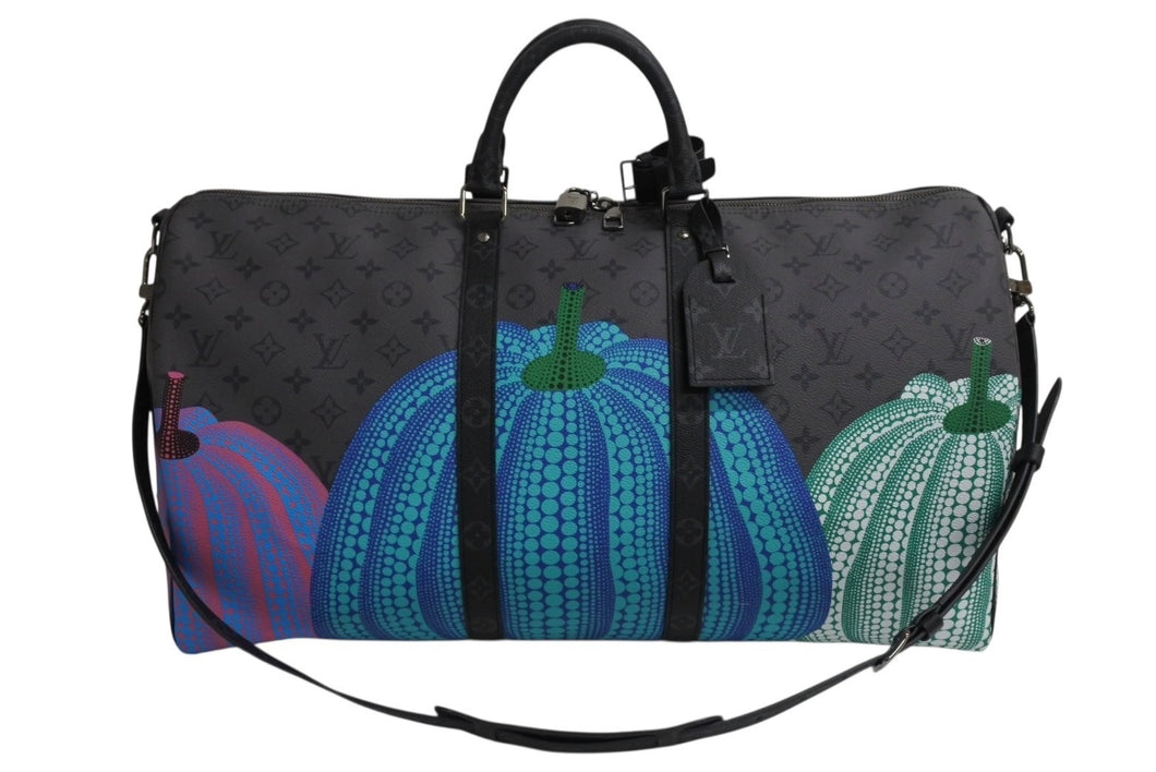 極美品 LOUIS VUITTON ルイヴィトン キーポル バンドリエール55 ボストンバッグ M46441 モノグラム エクリプス リバース 草間彌生 中古 4b002943