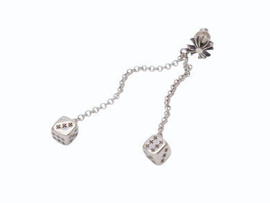 未使用 CHROME HEARTS クロムハーツ DICE DBL ダブルダイス ピアス 重量10.1g 2017/.925刻印 シルバ−925 片耳用 中古 4b002945 