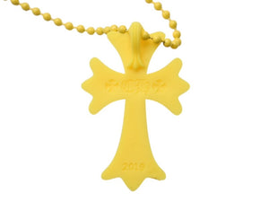 以前同様 CHROME HEARTS クロムハーツ ラバースモール CHクロス シリコンネックレス ラバー イエローボールチェーン 2019 7.7g 中古 4b002949 