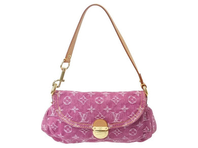 極美品 LOUIS VUITTON ルイヴィトン ミニプリーティ ワンショルダーバッグ M95216 モノグラム デニム ピンク 中古 4b002954