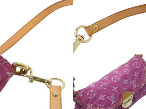 極美品 LOUIS VUITTON ルイヴィトン ミニプリーティ ワンショルダーバッグ M95216 モノグラム デニム ピンク 中古 4b002954