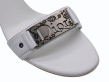 画像をギャラリービューアに読み込む, 極美品 Christian Dior クリスチャンディオール ミュール ロゴ プレート レザー ホワイト サイズ37 中古 4b002955