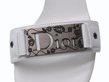 画像をギャラリービューアに読み込む, 極美品 Christian Dior クリスチャンディオール ミュール ロゴ プレート レザー ホワイト サイズ37 中古 4b002955