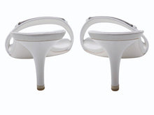 画像をギャラリービューアに読み込む, 極美品 Christian Dior クリスチャンディオール ミュール ロゴ プレート レザー ホワイト サイズ37 中古 4b002955