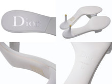 画像をギャラリービューアに読み込む, 極美品 Christian Dior クリスチャンディオール ミュール ロゴ プレート レザー ホワイト サイズ37 中古 4b002955