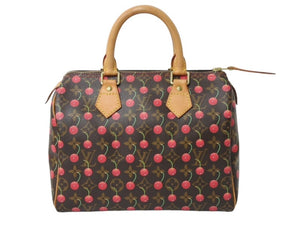 極美品 LOUIS VUITTON ルイヴィトン スピーディ25 ハンドバッグ M95009 モノグラム チェリー レザー 村上隆 中古 4b002956