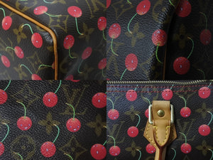 極美品 LOUIS VUITTON ルイヴィトン スピーディ25 ハンドバッグ M95009 モノグラム チェリー レザー 村上隆 中古 4b002956