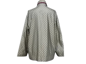 GUCCI グッチ シェリーライン GG柄 ナイロン ジップアップジャケット 219382 Z7313 ベージュ サイズ48 美品 中古 4b002964 