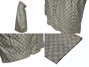 GUCCI グッチ シェリーライン GG柄 ナイロン ジップアップジャケット 219382 Z7313 ベージュ サイズ48 美品 中古 4b002964 