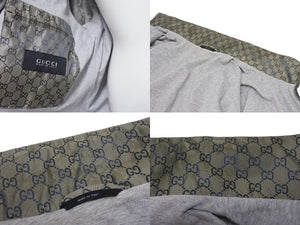 GUCCI グッチ シェリーライン GG柄 ナイロン ジップアップジャケット 219382 Z7313 ベージュ サイズ48 美品 中古 4b002964 