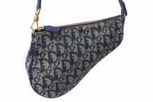 Load image into Gallery viewer, CHRISTIAN DIOR クリスチャンディオール トロッター サドルバッグ ワンショルダーバッグ サドルポーチ ネイビー 美品 中古 4b002967