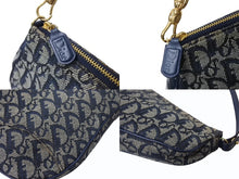 Load image into Gallery viewer, CHRISTIAN DIOR クリスチャンディオール トロッター サドルバッグ ワンショルダーバッグ サドルポーチ ネイビー 美品 中古 4b002967