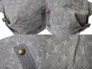 LOUIS VUITTON ルイヴィトン ネオカヴィMM 2WAYハンドバッグ M95837 モノグラムデニム グレー アンティークゴールド 美品 中古 4b002968