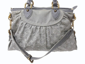 LOUIS VUITTON ルイヴィトン ネオカヴィMM 2WAYハンドバッグ M95837 モノグラムデニム グレー アンティークゴールド 美品 中古 4b002968