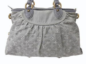 LOUIS VUITTON ルイヴィトン ネオカヴィMM 2WAYハンドバッグ M95837 モノグラムデニム グレー アンティークゴールド 美品 中古 4b002968