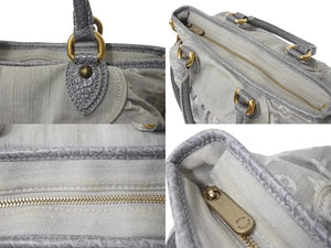 LOUIS VUITTON ルイヴィトン ネオカヴィMM 2WAYハンドバッグ M95837 モノグラムデニム グレー アンティークゴールド 美品 中古 4b002968
