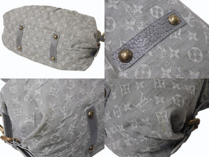 LOUIS VUITTON ルイヴィトン ネオカヴィMM 2WAYハンドバッグ M95837 モノグラムデニム グレー アンティークゴールド 美品 中古 4b002968