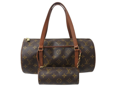 LOUIS VUITTON ルイヴィトン パピヨン30 モノグラムキャンバス ハンドバッグ 旧型 筒形 M51365 ブラウン 美品 中古 4b002971