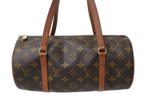 LOUIS VUITTON ルイヴィトン パピヨン30 モノグラムキャンバス ハンドバッグ 旧型 筒形 M51365 ブラウン 美品 中古 4b002971